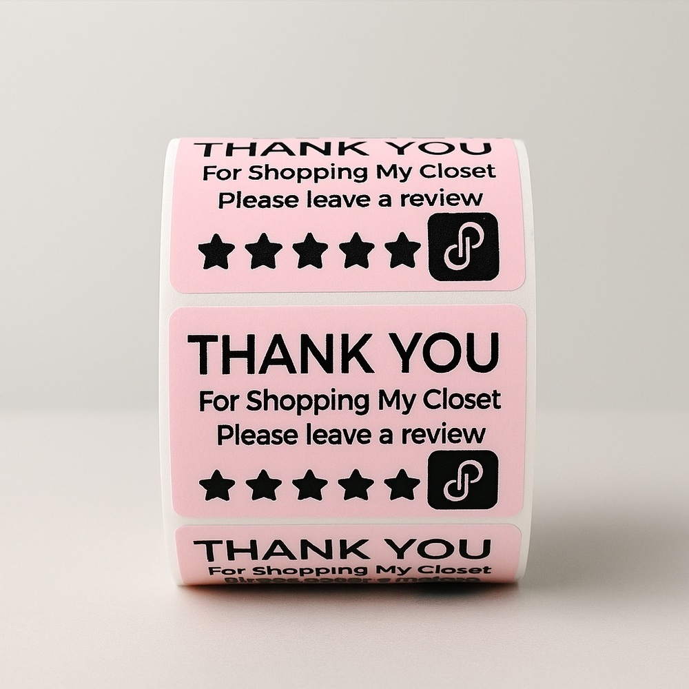 Pack of 100 Thank You stickers leave a review 2in | Packaging Supplies NEW